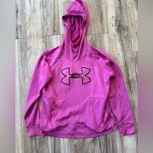 Under Armour Women’s Fuchsia Hoodie Pullover Athletic Sweatshirt in Size Large